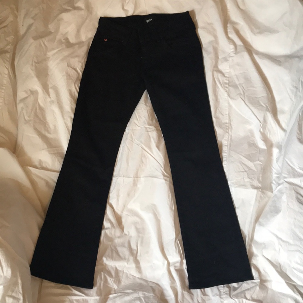 (2) PAIRS OF BLACK HUDSON JEANS(24)&(25)